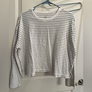 GAP White Tee with Black Pinstripes